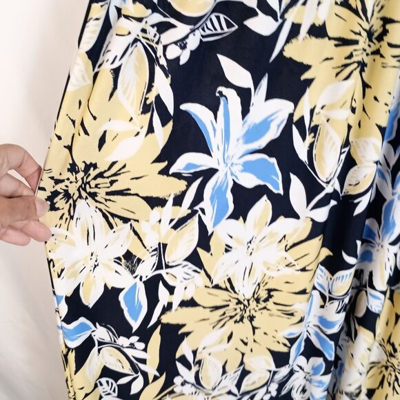 Enfocus Studio Blue Yellow Floral Maxi Dress Women’s Size 6 Sleeveless Excellent - Picture 3 of 9